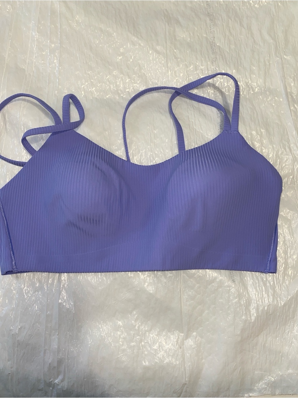 Lululemon Ribbed Purple Seamless Bralette- size 10